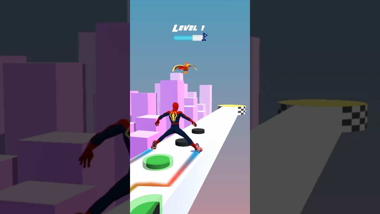 Spiderman Skater Stacker gameplay walkthrough | android, iOS mobile all Level | 