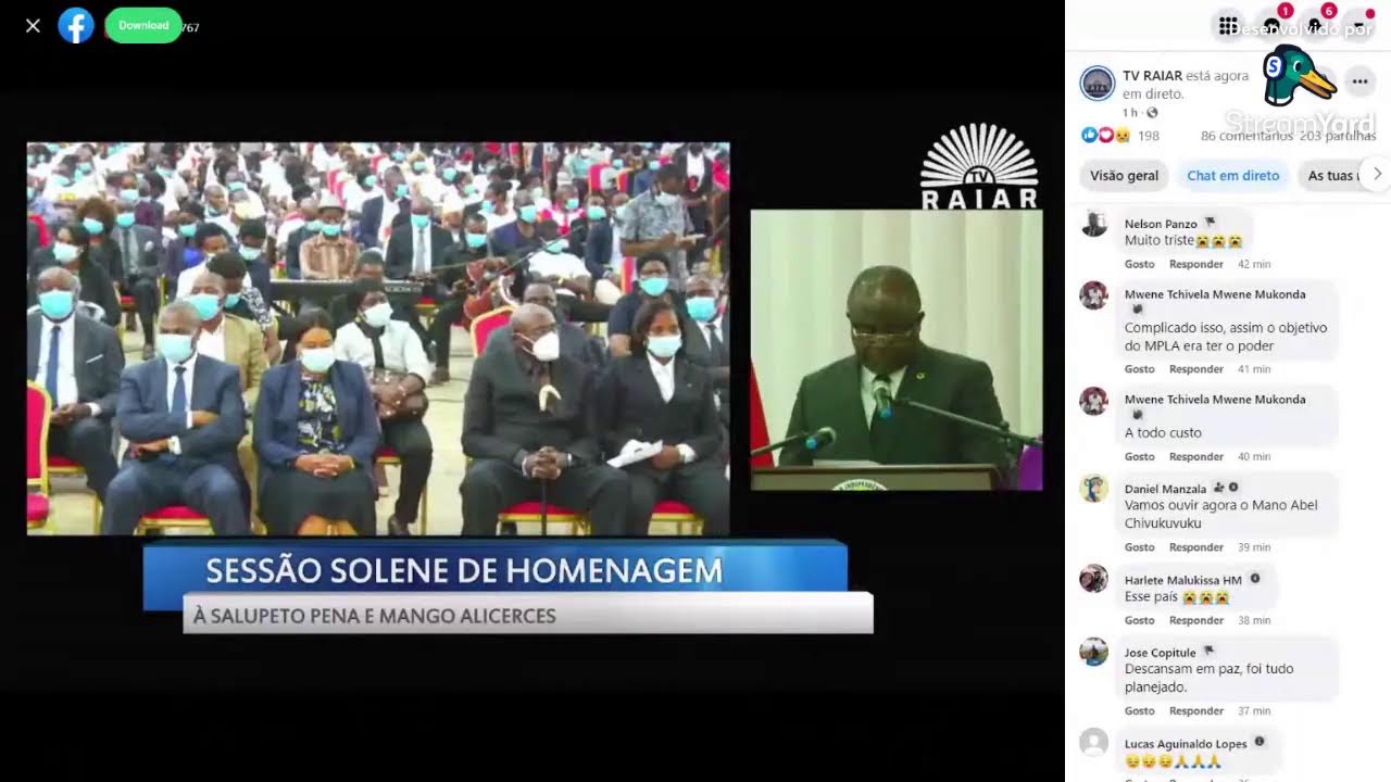 Sessão solene de homenagem aos negociadores da paz em Angola: Salupeto Pena e Mango Alicerces