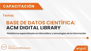 BASE DE DATOS CIENTÍFICA: ACM DIGITAL LIBRARY