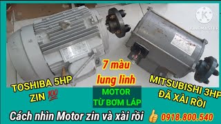 Cặp motor kéo Mitsubishi 3hp và Toshiba 5hp lấy từ Bơm láp nội địa Nhật || 0918.800.540