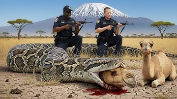 Heroic Rescue Team Saves Camel from a Giant Python Attack #rescue #wildliferescue #film #ai