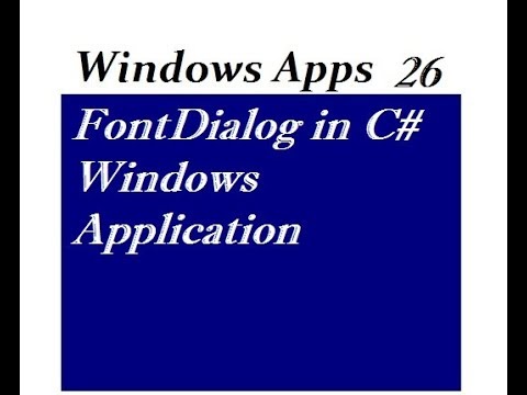 FontDialog in C# Windows Application