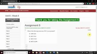 Answers of Assignment- 6 week-6 nptel Microprocessors And Microcontrollers
