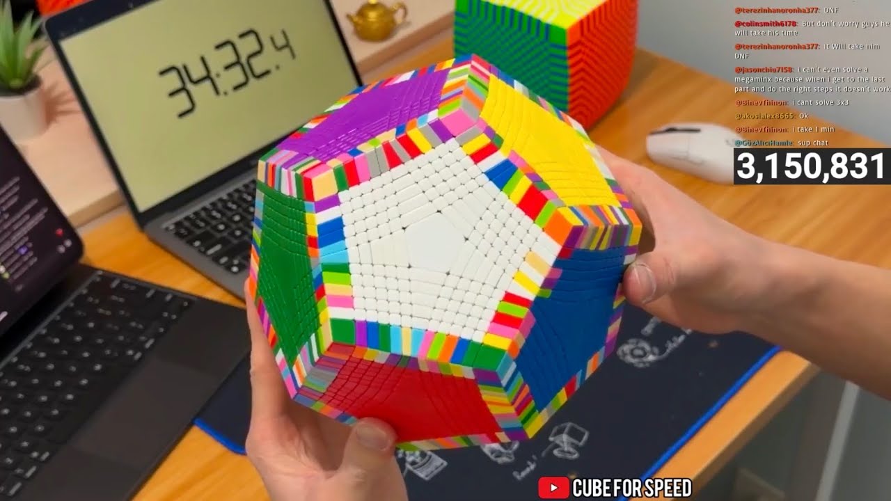 Zettaminx 13x13 Solving - YouTube