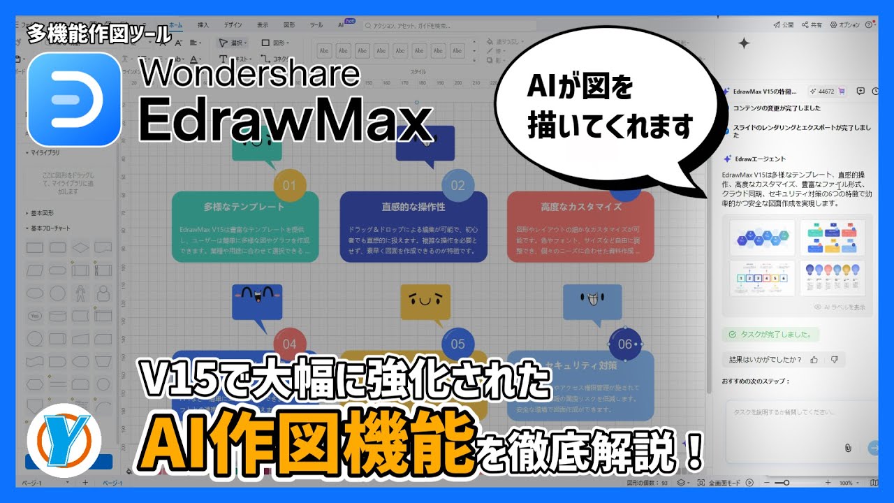【EdrawMax】様々な図を簡単に描ける作図ツール V15で大幅に強化されたAI作図機能を徹底解説！