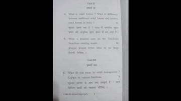 B.Com (pass) 3rd sem BASIC OF RETAILING Examination 2023 Gurugram University