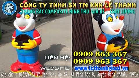 NƠI BÁN THÙNG RÁC HÌNH CON THÚ GIÁ RẺ CHO TRƯỜNG MẦM NON, KHU VUI CHƠI THIẾU NHI,...