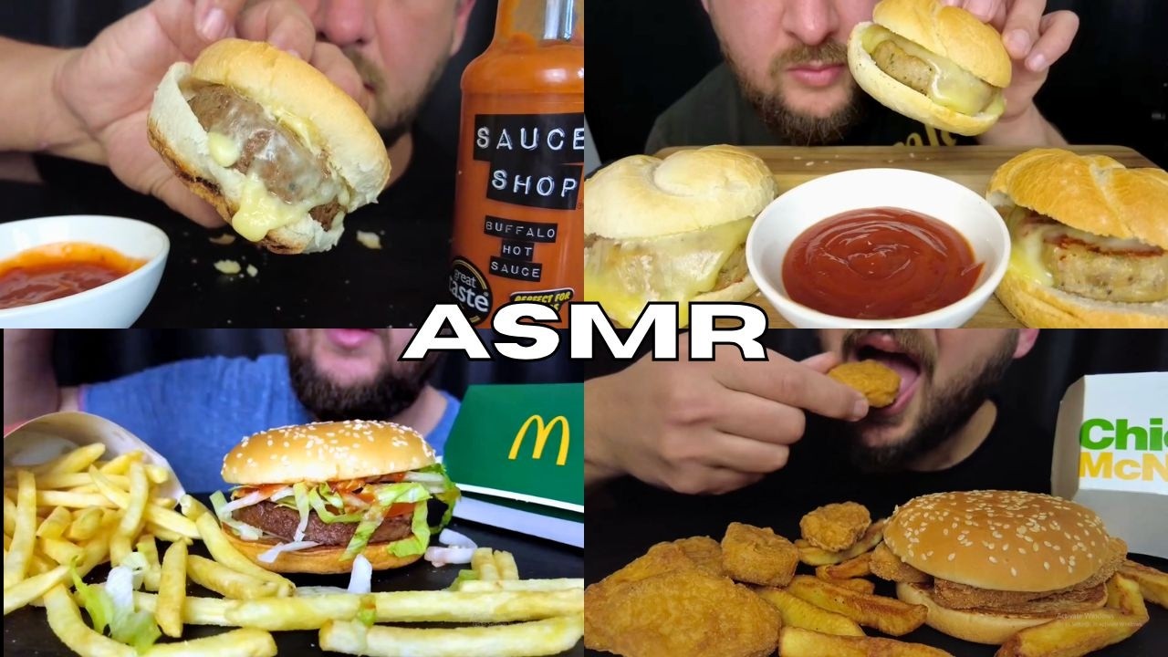 ASMR Eating BURGER COMPILATION Turkey Burger Beef Burger Vegie Burger Eating Show Eating Sounds