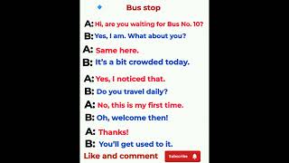 bus stop English conversation practice #shortsfeed #learnenglish #spokenenglish #english #shorts