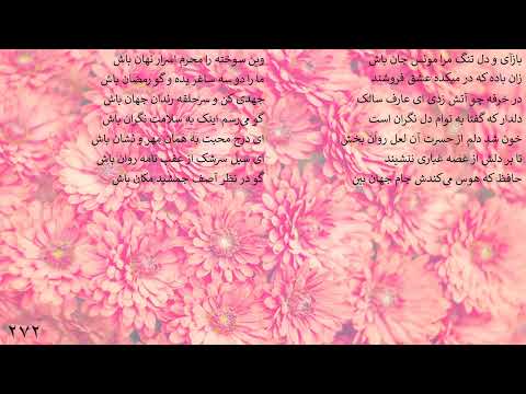 دکلمه غزل حافظ بازآی و دل تنگ مرا مونس جان باش 