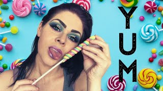 ASMR | Rainbow Lollipop Licking | Sooo Satisfying! 🍭 Yummy Mouth Sounds (RE-UPLOAD)