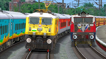 LHB RAJDHANI OVERTAKE ICF UTKRISHT TRAIN | BUMPY RAILROAD | Train Simulator | Railworks | NTG GAMING