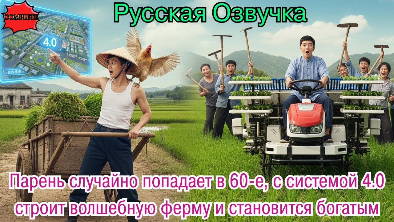 Парень случайно попадает в 60-е, с системой 4.0 строит волшебную ферму и становится богатым.#дорама