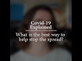 Covid-19 Explained: What is the best way to help stop the spread?