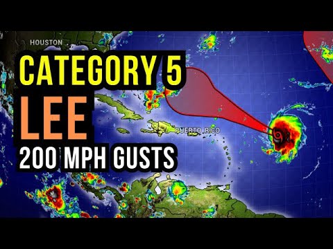 Hurricane Lee becomes a Category 5 with 200 mph Wind Gusts...