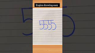 Engine drawing easy with number 5 🥰 #shorts Wealth