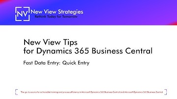 BC Tips: Fast Data Entry - Quick Entry