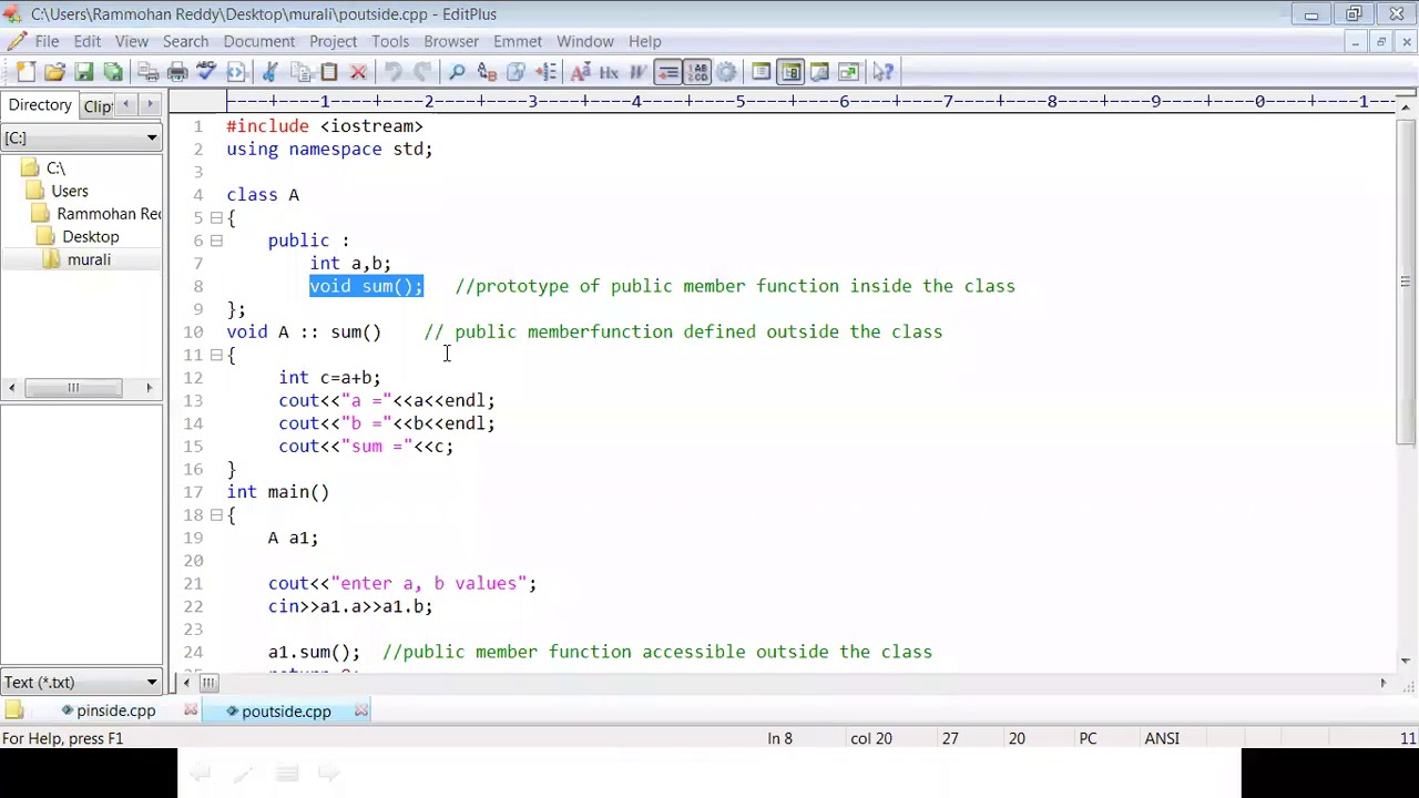 Member functions in C++(Continution) - YouTube