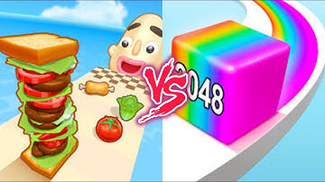 Sandwich Runner VS Jelly Run 2048 - All Levels SpeedRun Gameplay Android iOS Ep2