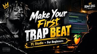 MAKE YOUR FIRST TRAP BEAT IN FL STUDIO | BEGINNER TUTORIAL | STOCK PLUGIN  EASY GUIDE | FREE DRUMKIT