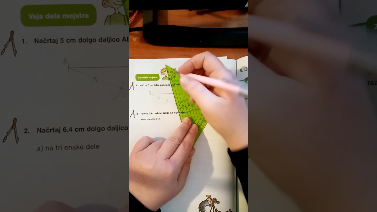 Delitev daljice na enake dele 9.r