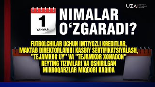1-Yanvardan Qonunchilikda Nimalar Oʻzgaradi?