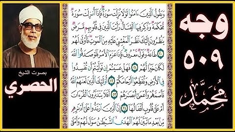 صفحة 509 - سورة محمد - بصوت الحصري- ويقول الذين آمنوا لولا نزلت سورة فإذا أنزلت سورة محكمة وذكر فيها