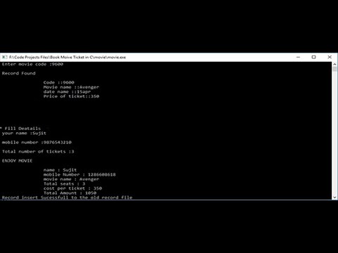 MOVIE TICKET BOOKING SYSTEM IN C PROGRAMMING WITH SOURCE CODE