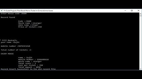 MOVIE TICKET BOOKING SYSTEM IN C PROGRAMMING WITH SOURCE CODE