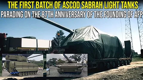 The first batch of ASCOD Sabrah light tanks parading on the 87th Anniversary of the Founding of AFP