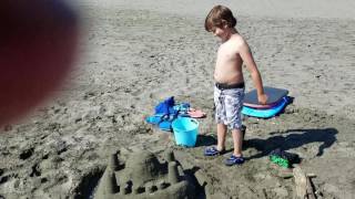 Neeko's sand castle with moat. :)