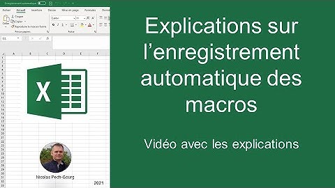 Excel Macro Enregistrement Explications