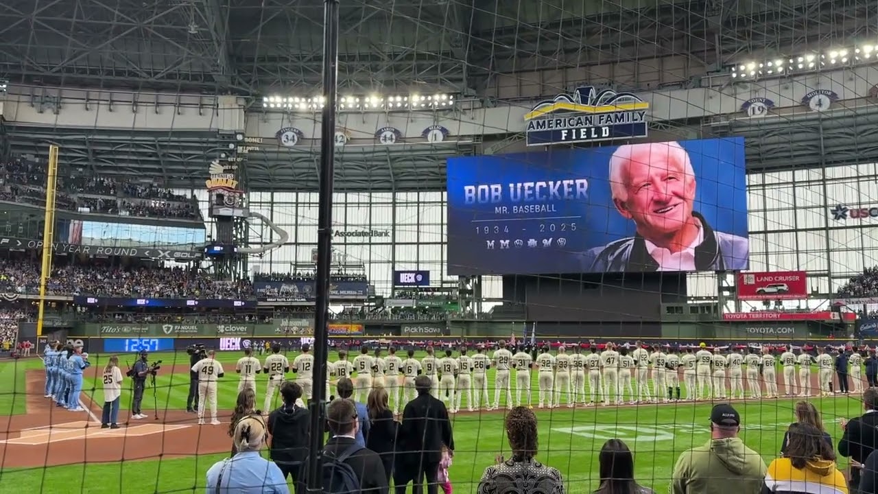 Bob Uecker Tribute Video, Moment of Silence and National Anthem | Brewers Home Opener March 31, 2025