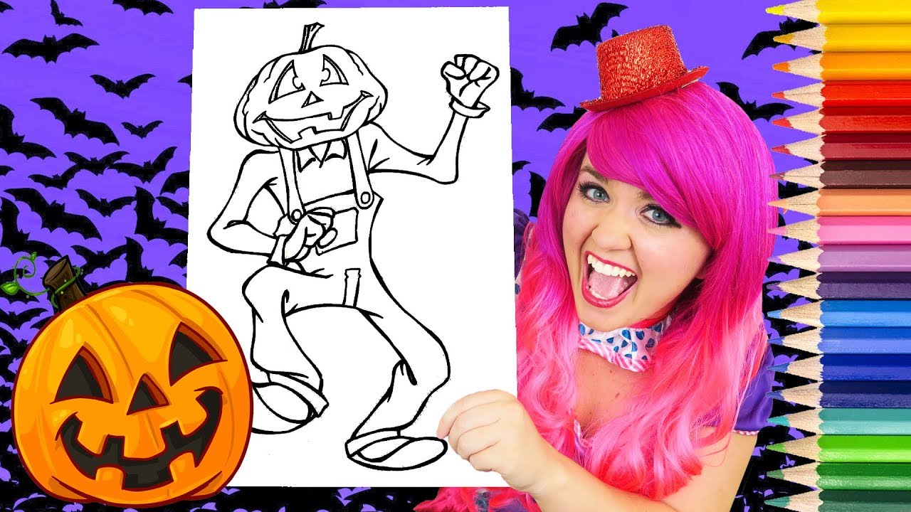 Coloring Halloween Scarecrow Coloring Book Page Prismacolor Colored Pencils | KiMMi THE CLOWN ...