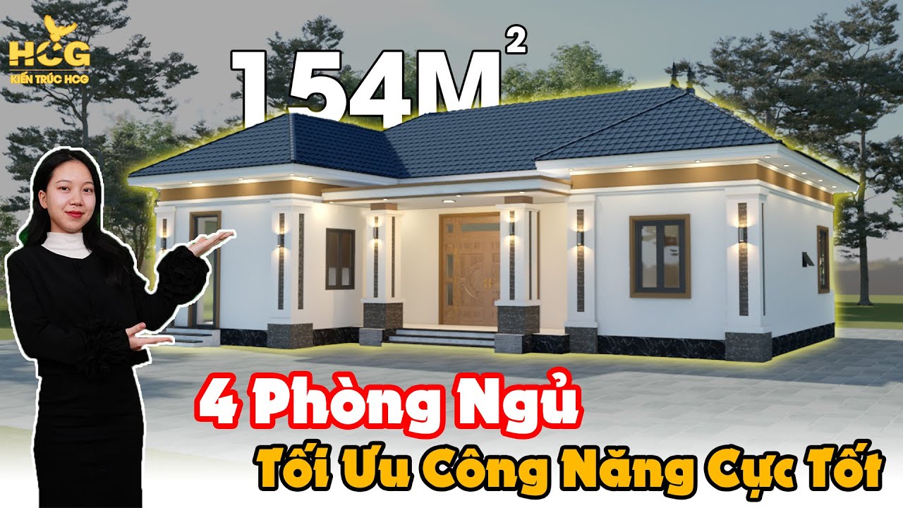 Bí Quyết Bố Trí 4 Phòng Ngủ Trong Nhà Vườn 154m² – Xem Là Áp Dụng Được Ngay | HCG.1337
