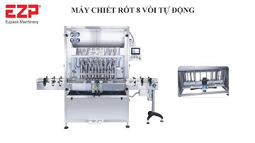 Máy chiết rót 8 vòi tự động dịch sệt/ lỏng/ Máy chiết rót tự động