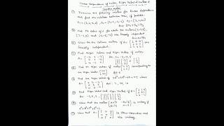 Most important questions of Linear dependence of vector and eigen vector| M1 |BTech 1st year | Aktu