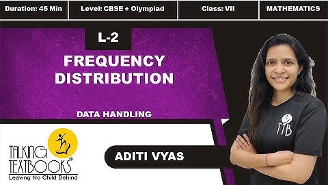 L-2 Frequency Distribution | Chapter  9 Data Handling Class 7 | Aditi Vyas | TTB