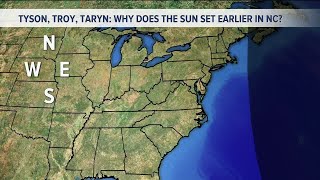 Kevin's Classroom: Why does the sun set earlier in North Carolina?