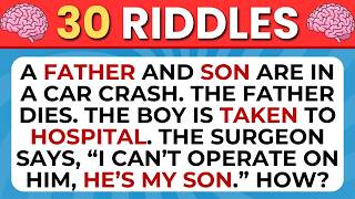 ONLY A GENIUS CAN SOLVE THESE 30 RIDDLES 🧠 Quiz Challenge