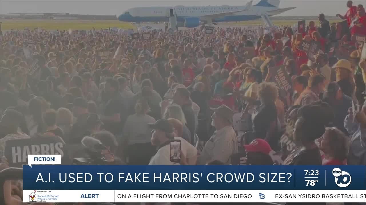 Fact or Fiction: Kamala Harris faking crowd size using AI? - YouTube