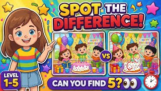 Spot the Difference Game for Kids | Find 5 Differences (5 Fun Levels!)