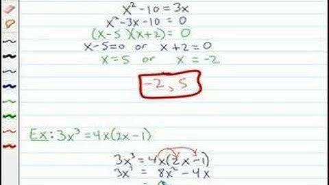 Factoring and solving quadratic equations video (ACS BR 2A4)