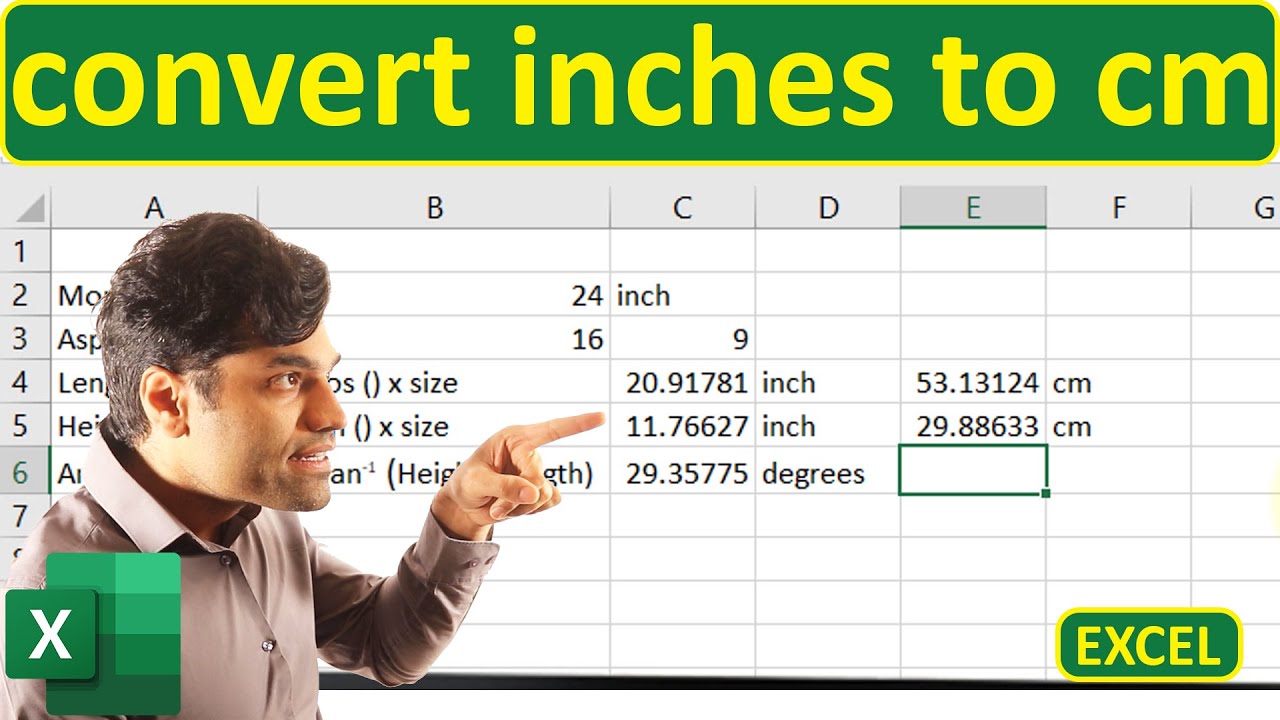 Convert inch to cm