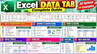 Full Excel Data Tab Complete Guide | Power Query, Sort, Filter, Data Tools, Forecast & More !! Update