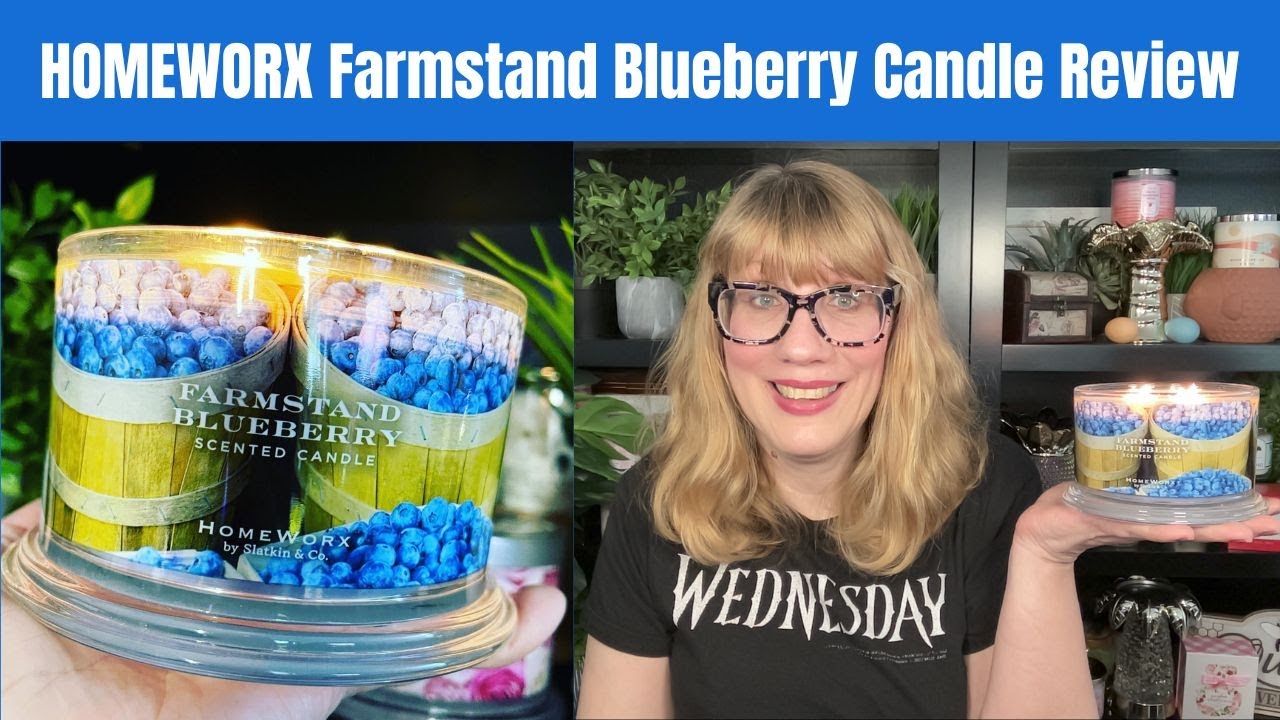 HOMEWORX Farmstand Blueberry Candle Review YouTube
