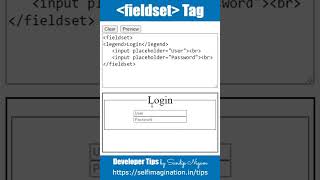 HTML Fieldset Tag | HTML Fieldset & Legend Tag Example by Sandip Nigam