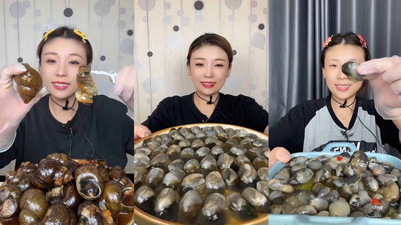 【XueYan Mukbang】Field snails+mud snails🐚🐚#Seafood#sashimi#gourmet#asmr