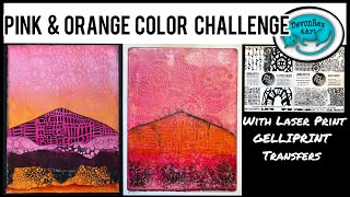 Gelliprinting for Pink & Orange Color Combo Challenge by devonrex4art 625 views 11 months ago 16 minutes