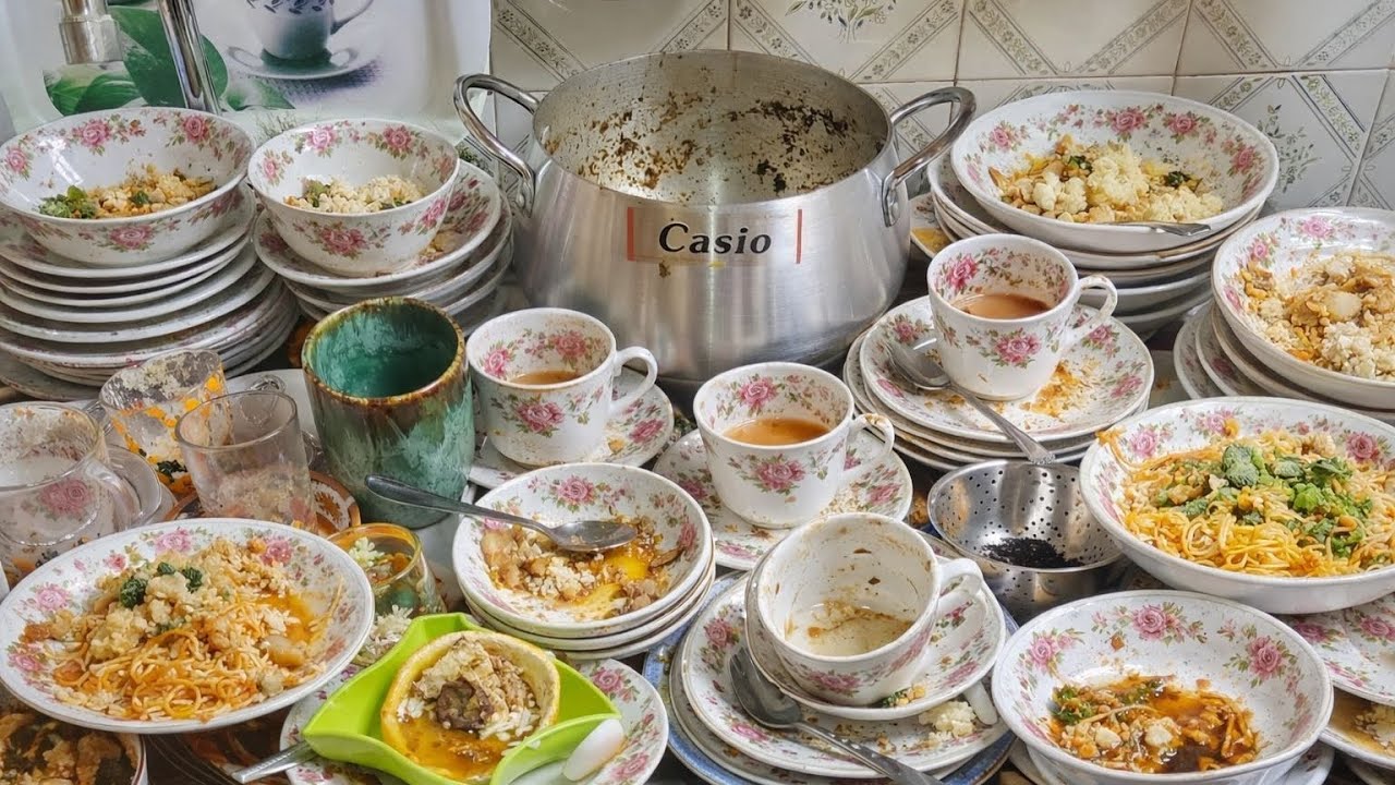 ASMR DishWashing Satisfying || Deep Water Flow & Calm Sink Moments